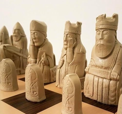 Beautifully sculptured Isle of Lewis chess set chessmen game pieces