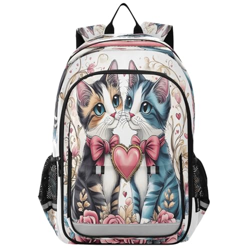 Kids Backpacks School Daypack College Bag Bookbag for Boys Girls Two Cats