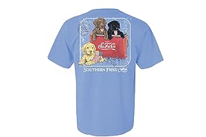 Southern Fried Cotton Shirts: Fun Times Lab Pups Playing with Cooler
