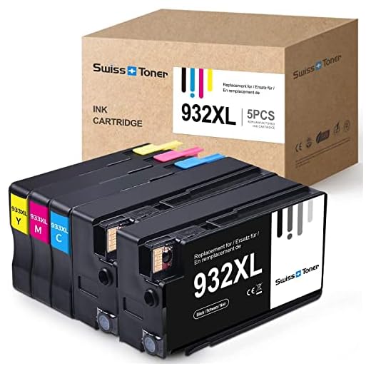 Swiss Toner kompatibel med HP 932XL 933XL multipack bläckpatroner för HP Officejet 6100 6600 6700 7110 7510 7512 7610 7612 skrivare (2svart/cyan/magenta/gul)