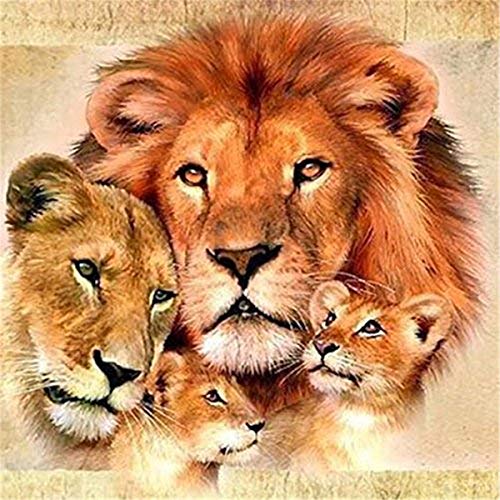 Sunnay Diamond Painting Kits, DIY 5D Diamond Art Full Drill Cross Stitch Embroidery Crystal Art Kits Perfect for Relaxation and Home Wall Decor Lion 30X30cm