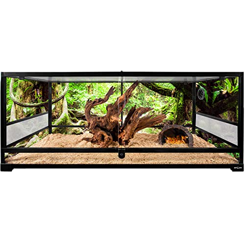 Image of REPTI ZOO Reptile Tempered Glass Extra-Long Terrarium Habitats 48 inch x 18 inch x 18 inch Reptile Amphibians Large Enclosure for Snake /Bearded Dragon /Lizard ect.