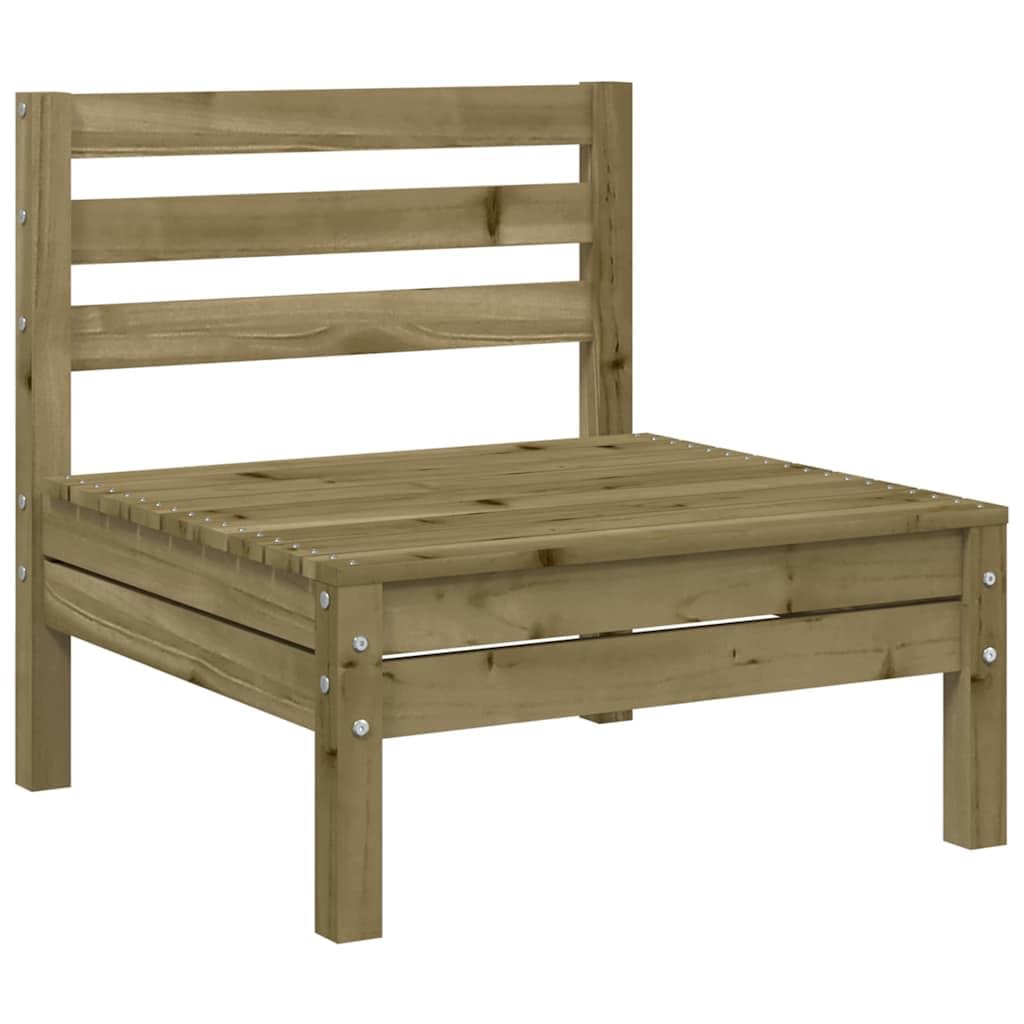 Divano da giardino a 3 posti in legno di pino impregnato con design a doghe per terrazza e giardino, mobili modulari da esterno con schienale per una comoda esperienza di seduta