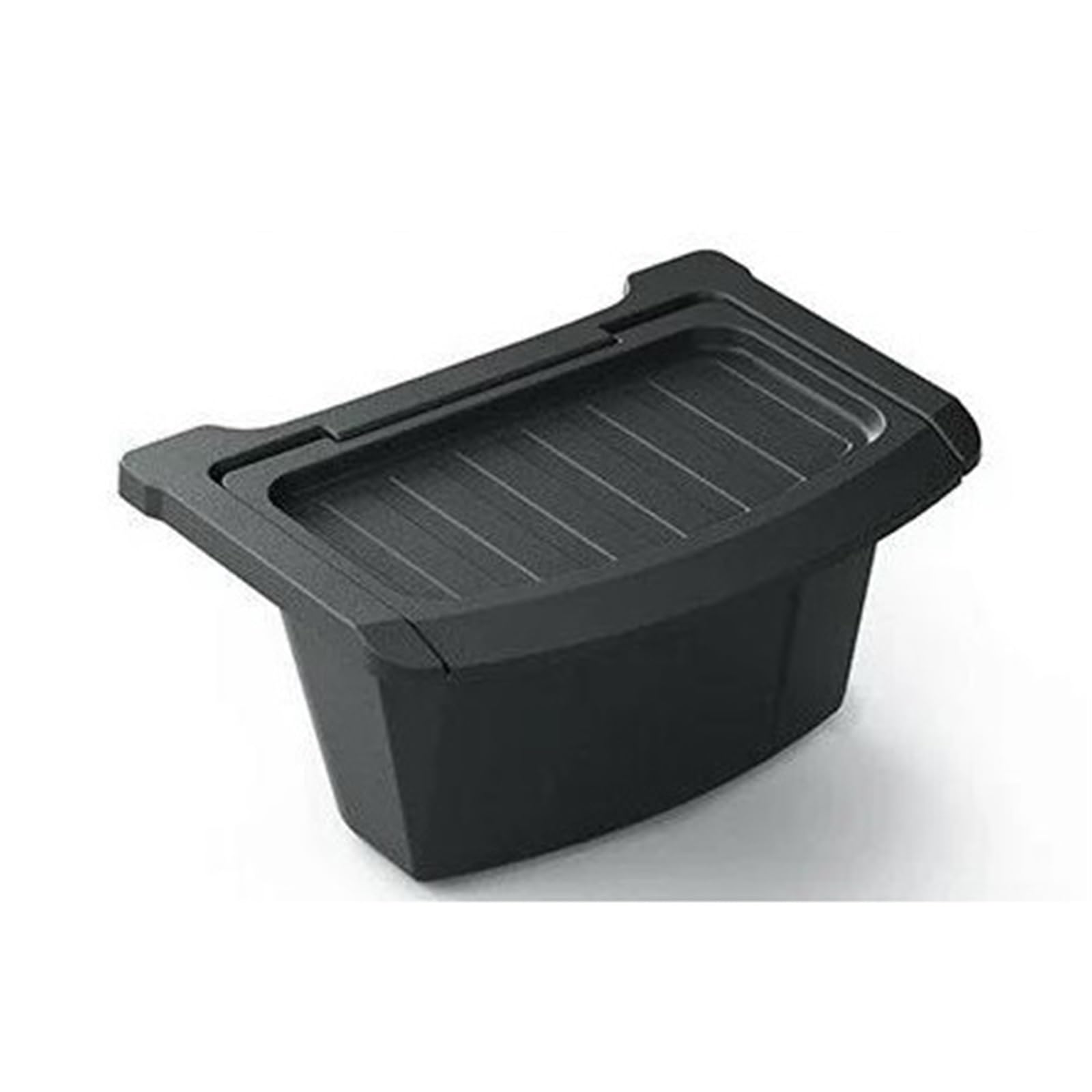 TOPOLVLCKC Armrest Storage Box For Tesla Model Y Juniper 2025 TPE Rear Center Console Storage Box Organizer With Cover Trash Can Under Seat Car (Box with Lid)