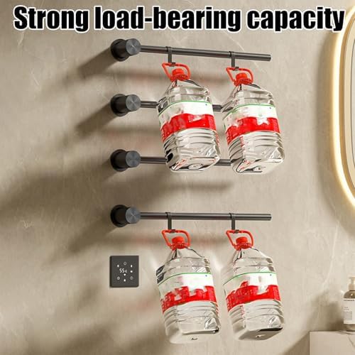 Wall Mounted Heated Towel Rack for Drying Towels and Garments,Bathroom Accessories Towel Rack,Towel Warmers with Temperature Controls,White,3 rods (Black 5 rods)