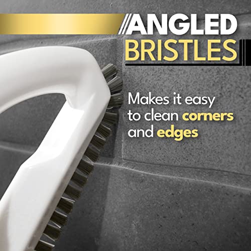 Grout Cleaner Scrubber Brush With Stiff Angled Bristles, 3-In-1 Grout Cleaning Brush Set To Deep Clean Tile, Kitchen, Scrub Bathroom, Shower - 4Pc Home Detail And Grout Cleaning Brush For Your Floor #TOP2