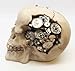 Ebros Steampunk Cyborg Protruding Gearwork Human Skull Statue Sci Fi Clockwork Gear Design Skeleton Cranium Figurine
