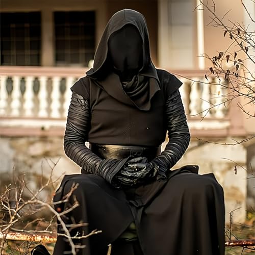 CERCTLA 2 Pcs Black Full Face Mask, Unisex Halloween Faceless Mask, Full Head Cover Polyester Masks, Morph Face Cover, for Halloween, Cosplay, Party, Carnival Night Role Playing - Image 3