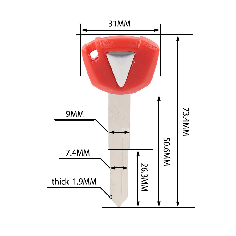 Cnfang4 Black Motorcycle Blank Uncut Key Blade Motorcycle Key Uncut Replacement for Kawasaki ZX-10R Z1000 ER6N 2011-2012