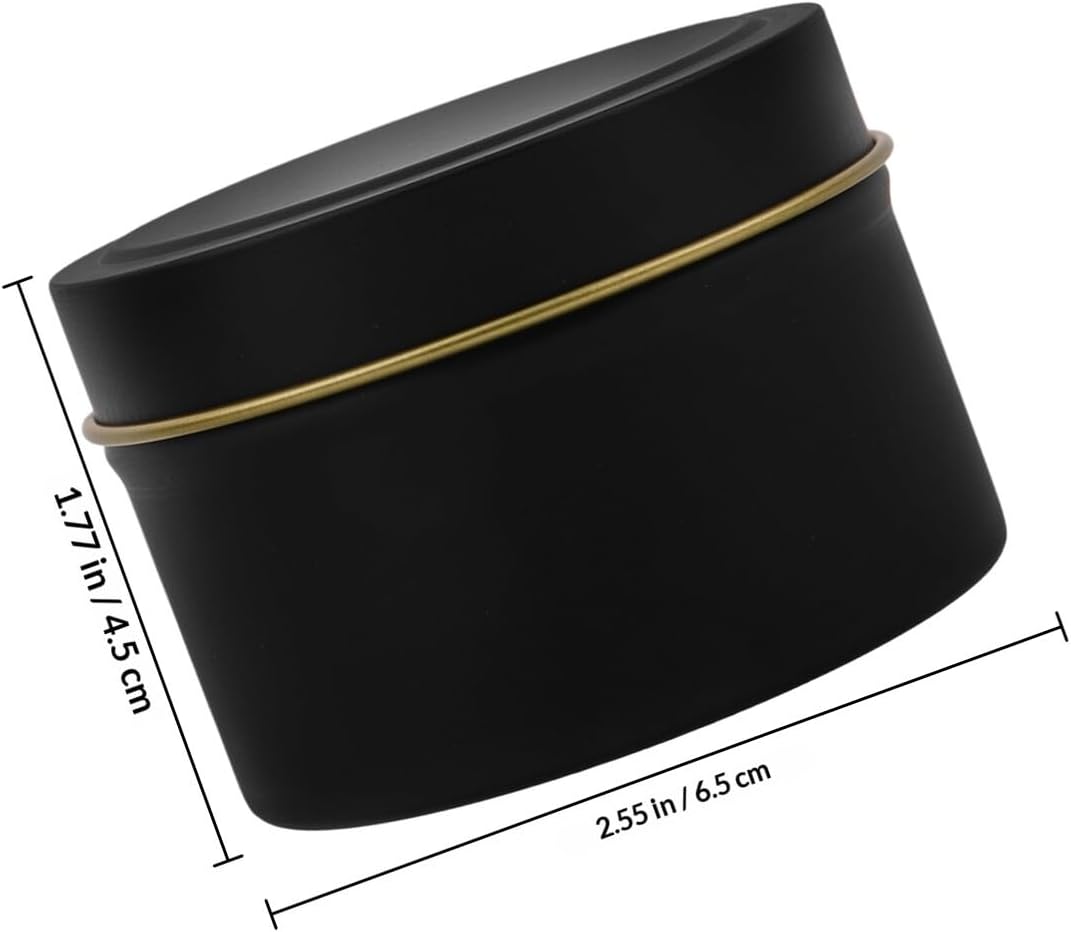 12pcs Black Matte Metal Candle Tins 4oz DIY Empty Candle Jars with Lids for Soy Wax Making and Tea Light Holders