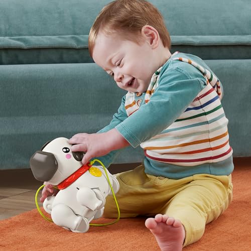 Fisher Price Jouet à tirer Mon Carlin à Promener pour bébé et tout petit avec mouvements et sons pour les enfants à partir de HTW94 - vue 3