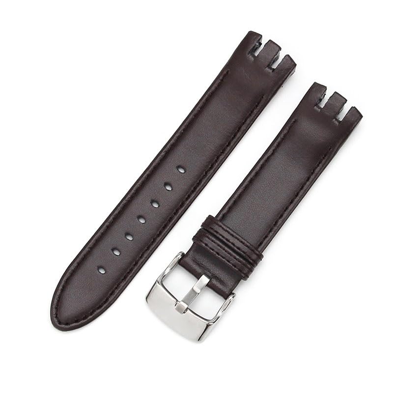 Bracelet de montre en cuir pour Swatch Yts401 402 403g marron à interface Arc 20mm