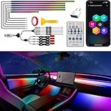 Car Acrylic Interior LED Strip Lights with USB, Ambient Lighting for Cars SUV Truck, Dynamic Chasing Sync to Music