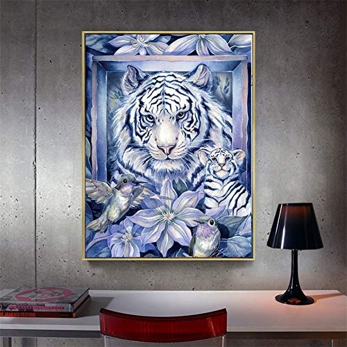 Tableau Diamant Complet Tigre Cristal Strass Broderie Luxe - 3