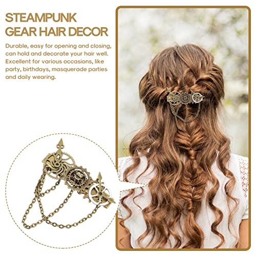 Chain Hair Pins Alloy Hair Pin Steampunk Hair Clips Vintage Clock Gear Hairpins Retro Metal Gothic Hair Barrettes Chain Style Hairpins Hair Accessories For Women Girls Chain Hair Pins #TOP3