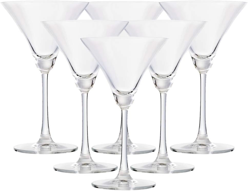 Ocean Madison Cocktail Glass, Set Of 6, Clear, 285 Ml, 015C10, Martini Glass, Coupe Glass, Margarita Glass, V-Shaped Glass, Conical Glass