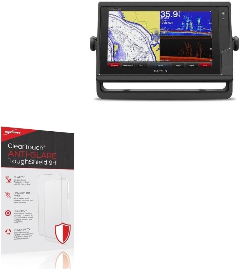 BoxWave Screen Protector Compatible with Garmin GPSMap 942xs - ClearTouch Anti-Glare ToughShield 9H (2-Pack), Anti-Glare 9H Tough Flexible Film Screen Protector