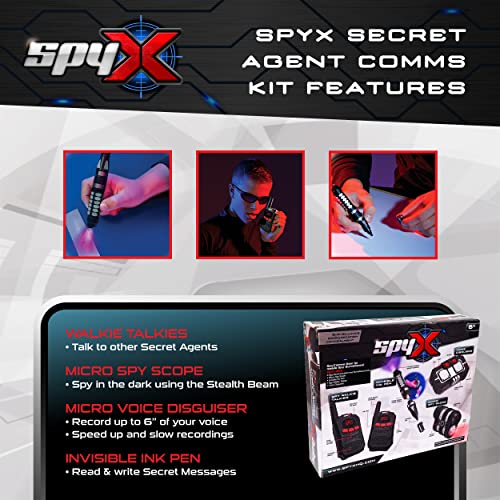 Spyx 10540 Secret Agent Comms Kit - Includes Spy Toy Walkie-Talkie Pair/Micro Spy Scope/Invisible Ink Pen/Secret Voice Disguiser. 4 Communication & Surveillance Tools For Spy Kids thumb #2