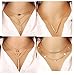 4 PCS Women's Gold-plating Multilayer Metal Calaite Paillette Eye Leaves Cross Pendant Clavicle Chain