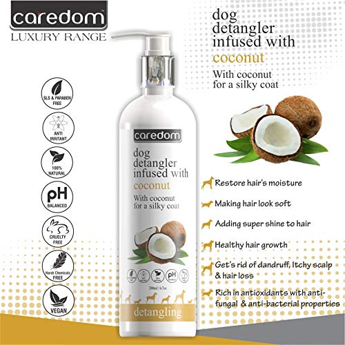 Caredom-Shine-Pet-Luxury-Dog-Hair-Serum-for-Knots-Hair-Growth-Serum-for-Soft-Silky-Shiny-Coat-Enriched-with-Coconut-Oil-All-Dogs-Serum-Dog-Grooming-Product-200-ML-Pack-of-1