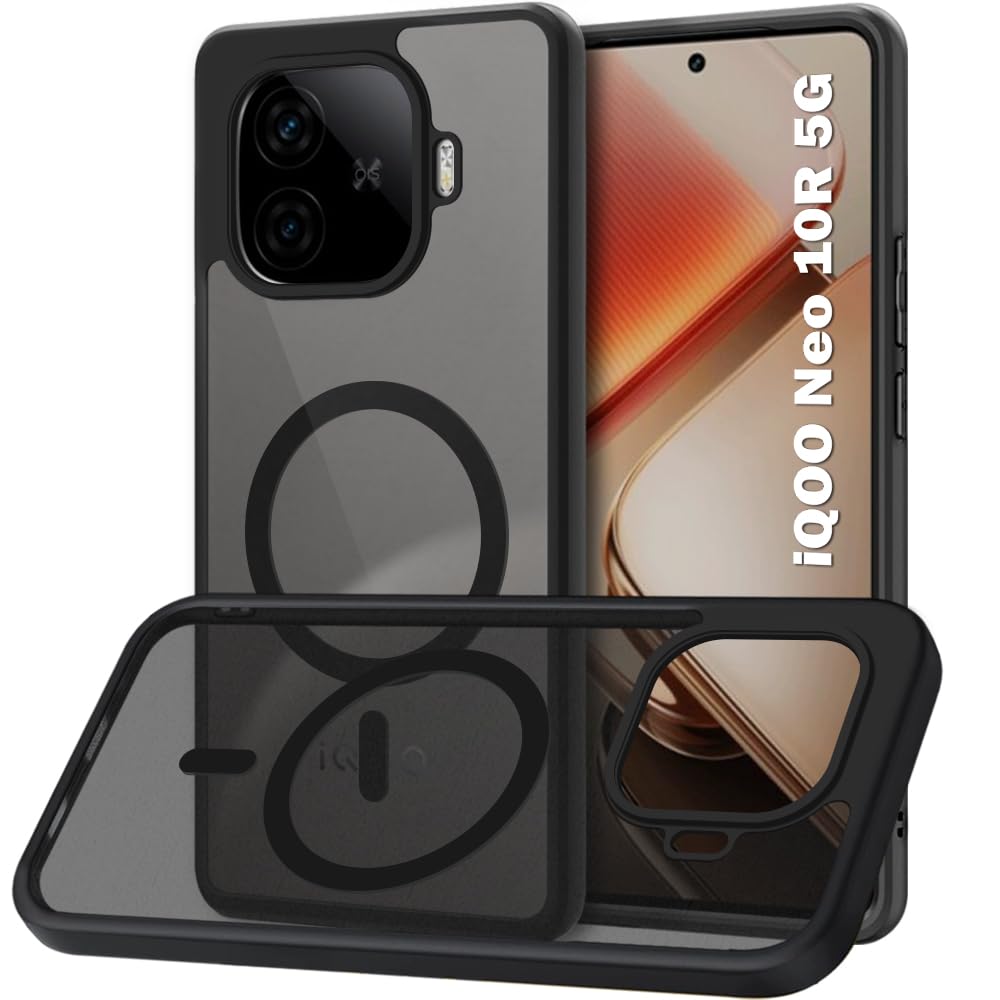 TheGiftKart Hybrid Shockproof Back Cover Case for Realme GT 6 / GT 6T 5G Compatible with MagSafe | Hard Back Cover Case for Realme GT 6 / GT 6T (PC & TPU, Translucent Smoke Matte Back, Black Sides) — Amazon image 13
