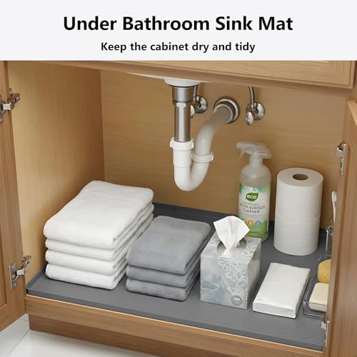Mateeylife Under Sink Mat Kitchen Waterproof, Silicone Sink Tray 22"X31" by MateeyLife - Used condition - Image 5