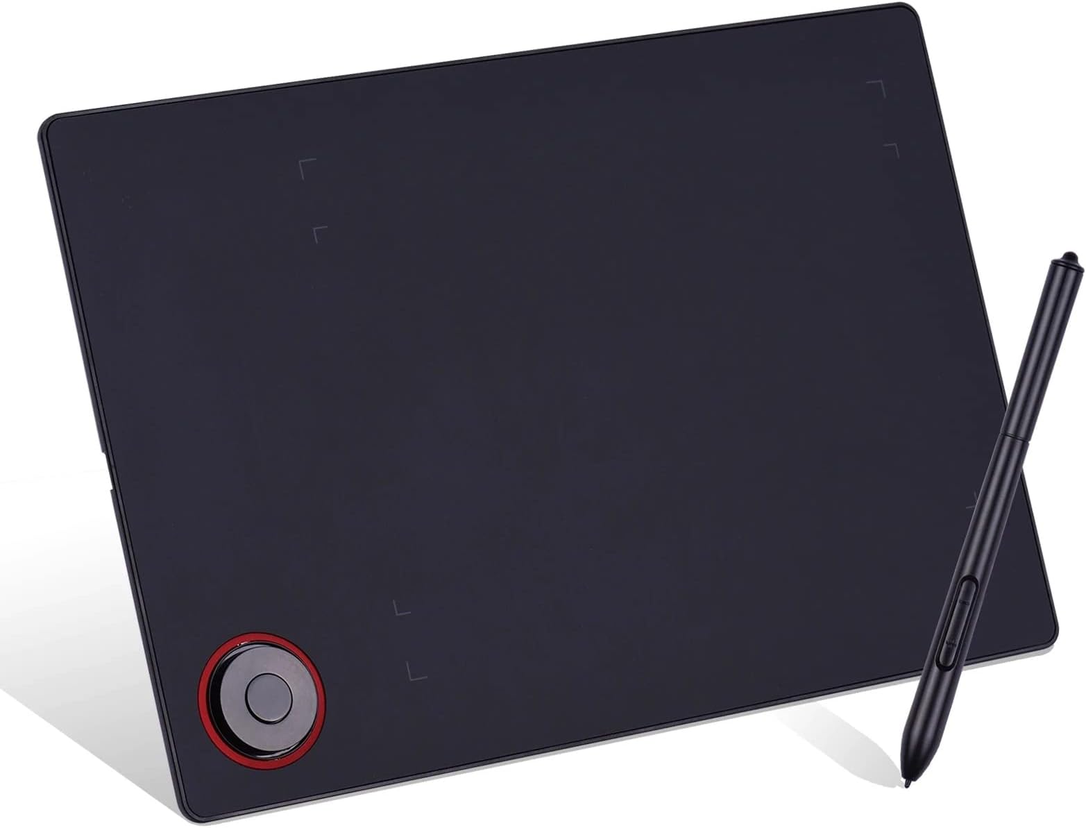 Graphic Drawing Tablet, Large Active Area Digital Tablet Writing Board, with 8192 Levels Battery- Stylus and a Center Key and Four Shortcut Keys, for Windows PC and Android