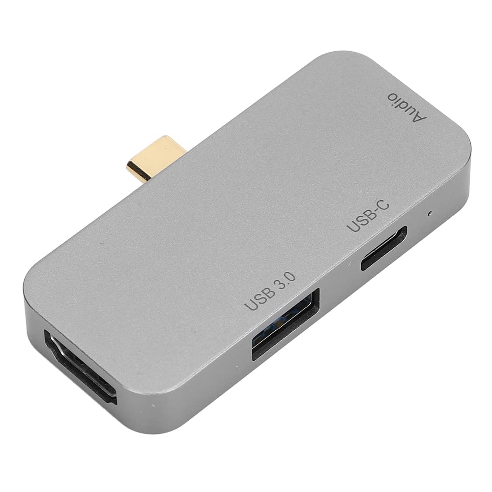Hub USB C 4 en 1 gris, station d'extension multifonctionnelle, connecteur Type C vers HDMI, 60W PD pour Switch