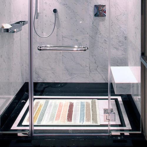 Tapis de douche antidérapant lavable en machine avec ventouses de 40x70cm - 7