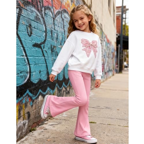 Image of Girls Clothes 2 Piece Cute Butterfly Sweatshirt & Flared Pants /Cargo Pants Winter Outfits for Teen Girls 7-14Y