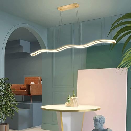 Miniatura 3 de Luces colgantes lineales retro nórdicas 3000 K luz cálida para colgar en el techo, lámpara de araña de altura ajustable para comedor, isla de cocina