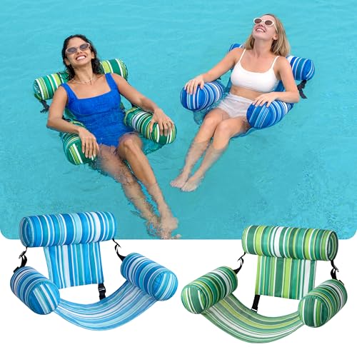 Sloosh Aufblasbare Wasser Pool Luftmatratze für Erwachsene, 2er schwimmende Pool-Flöße, Aufblasbare Pool-Schwimmsitze für Erwachsene, Schwimmstuhl für Partys, Sommer,Wasser, Strand