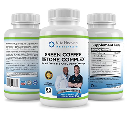 Vita Heaven Weight Loss and Fat Burning Supplement with Garcinia Cambogia, Green Coffee Bean, Raspberry Ketones and Green Tea Extract, 60 Count Vita Heaven Weight Loss and Fat Burning Supplement with Garcinia Cambogia, Green Coffee Bean, Raspberry Ketones and Green Tea Extract, 60 Count