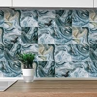 HORIWE Quadratisch Fliesenaufkleber PVC Wasserdicht Wandaufkleber 20 Stück – Ansicht 4
