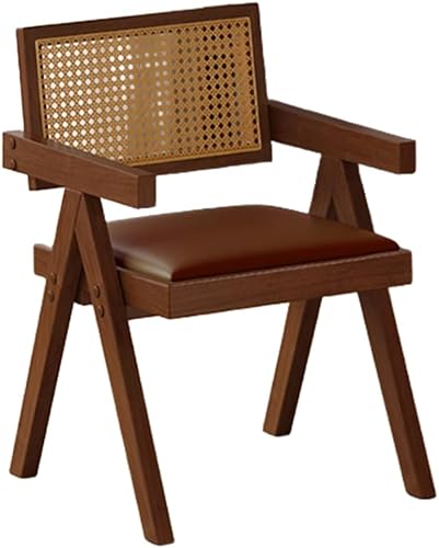 Miniatura 31 de YVYKFZD Juego de sillas de comedor de ratán, sillas de comedor de madera, sillas de cocina con respaldo tejido, sillón tapizado, silla auxiliar