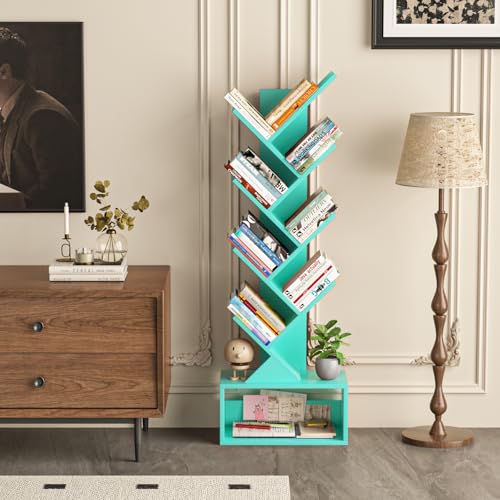 SHEEPAM 9-Tier Tree Bookshelf Floor Standing Narrow Space Storage Bookcase - image 8