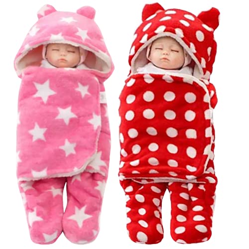 Image of BRANDONN Baby Blanket Newborn Gift Pack of Swaddle Wrapper, 0-9 Months, Length 68 cm x Width 68 cm