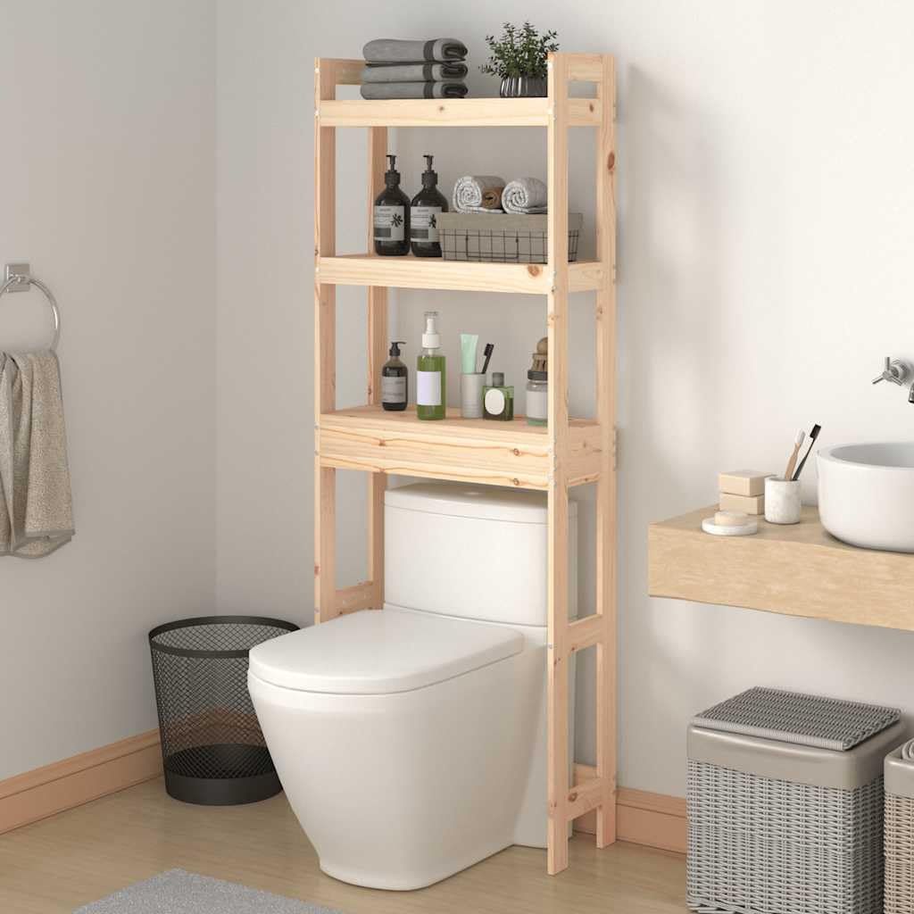 Solivagant Toilettenregal 63x26x171 cm Massivholz Kiefer, Badzubehör,Handtuchhalter, 10.54 kg-824658