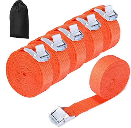 Aimocar Correas de Amarre, 6 Piezas 4m 250 kg Cinchas de Amarre Rapido Cinchas Hebilla de Leva de Liberación Rápida Correa de Sujecióncinchas de Amarre para Paquetes de Equipaje Cover