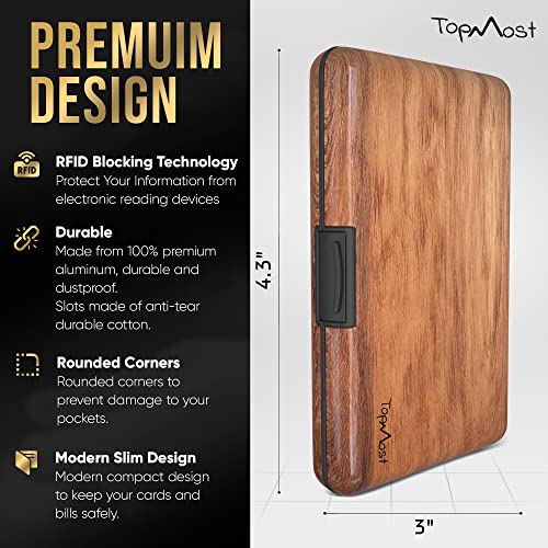 Image of TopMost Aluminum Wallet, Card Case Wallet, Metal RFID Credit Card Holder for Men & Women, 6 Cotton Slots for 10-12 Cards And Bills, Rfd Protective