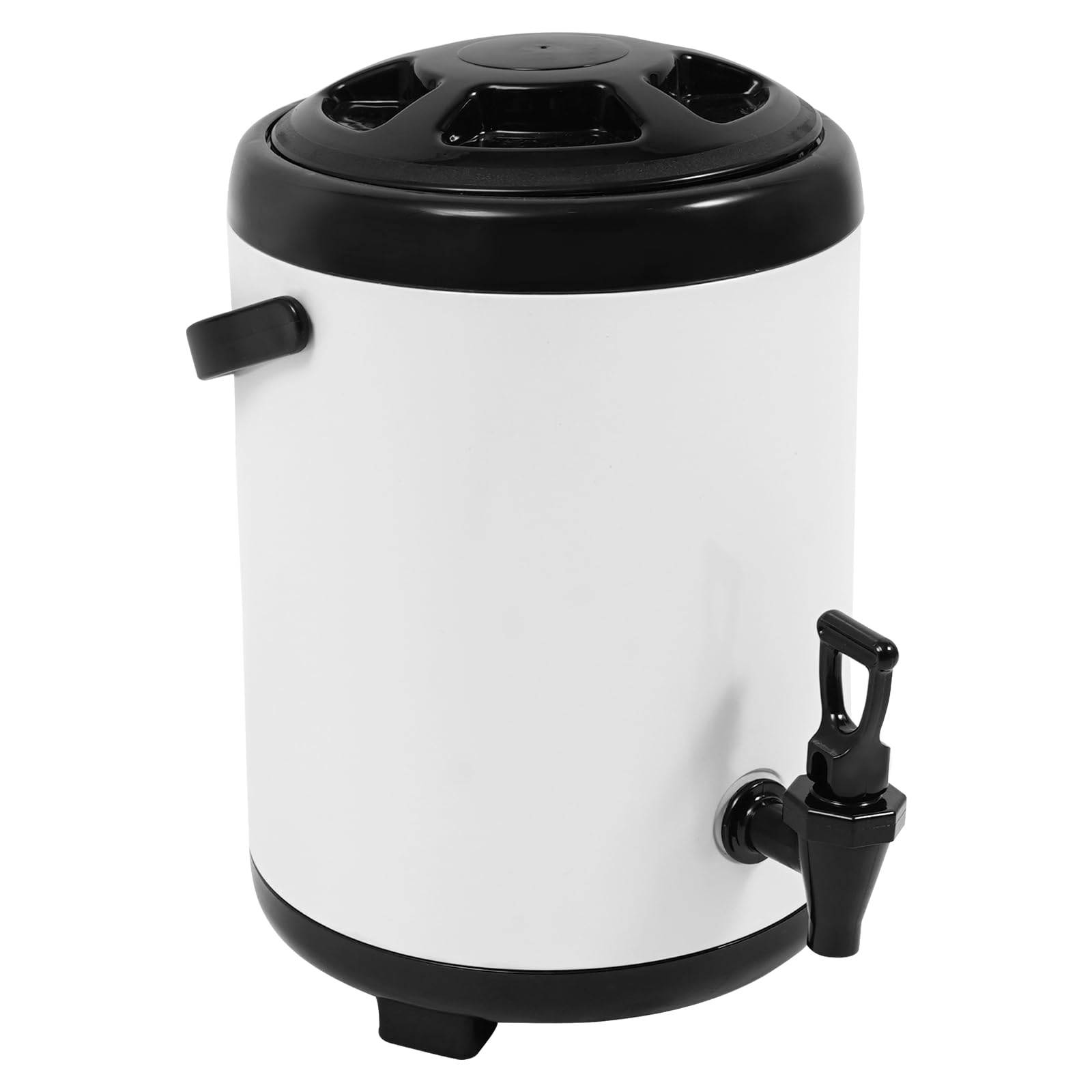Dispenser per bevande isolato, 8 l, in acciaio inox, dispenser per bevande calde e fredde, contenitore termico con rubinetto e maniglia per caffè, cioccolato, tè al latte, succo (bianco)