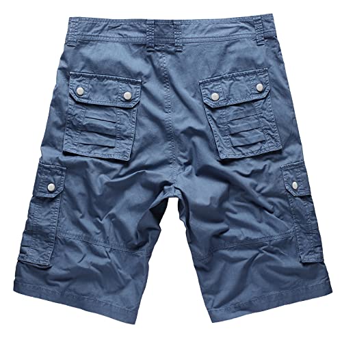 Yueyanghe Men's Classic Relaxed Cargo Short Lightweight Multi Pocket Casual Outdoor Hiking Shorts(1Slate Blue,38) #TOP1