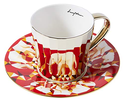 Luycho [FR] Angled Mirror Cup & Saucer African Elephant 330 ml