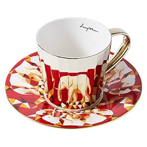 Luycho] Angled Mirror Cup & Saucer_African Elephant_11oz