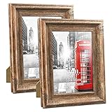 Amazon Brand - Umi Marco de Foto 13x18 de Madera, Set de 2
