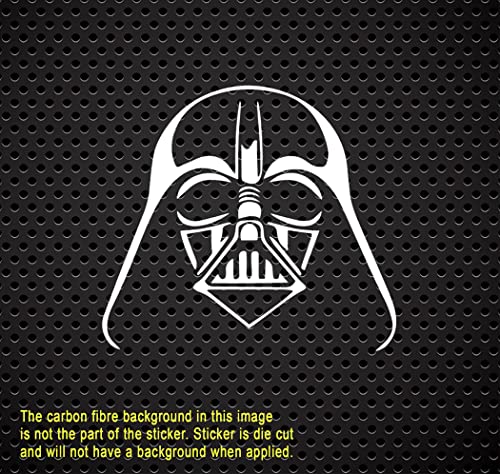 Darth Face Vader Decal Star Decal Vinyl Sticker For Cars, Trucks, Boats, Laptops- Motorcycle Bicycle – Skateboard - Luggage - | White | 5.5" X 5.2" | Ag-663 #TOP2