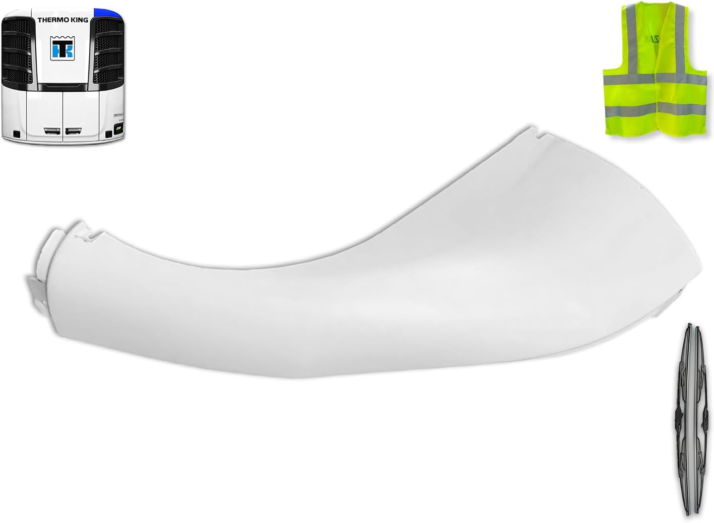 Roadside Fascia Top Cap #98-8966 for Thermo King Precedent, Left Driver Side, Includes 2x 22" Windshield Wipers and Kozak Vest