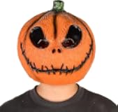 Voyiparty Halloween Horror Pumpkin Head Mask Adult Party Prop Decoration Latex Mask,Realistic Texture Halloween Zombie Pumpkin Mask