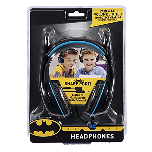 Ekids Batman Kids Headphones, Adjustable Headband, Stereo Sound, 3.5Mm Jack, Wired Headphones For Kids, Tangle-Free, Volume Control, Childrens Headphones Over Ear For School Home, Travel #TOP3