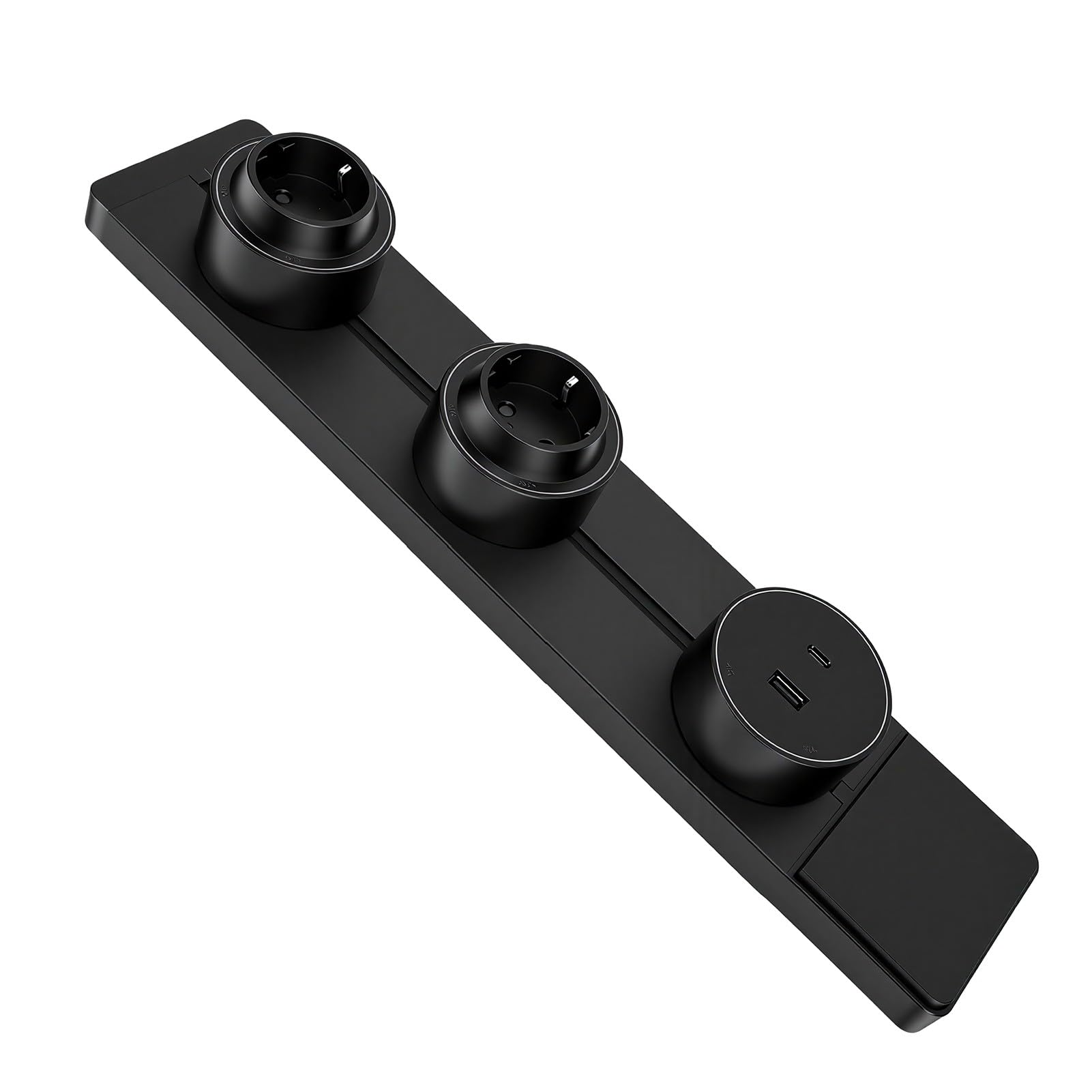 Eujgoov Ciabatta A Binario da 40 Cm Presa Sotto Armadio con Presa A 2 Poli e Porte USB A USB C per Cucina Domestica Ufficio